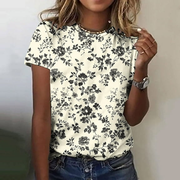 Short Sleeve Shirts Women Womens T Shirts Print T Shirts for Women Womens Tops Plus Size Dressy