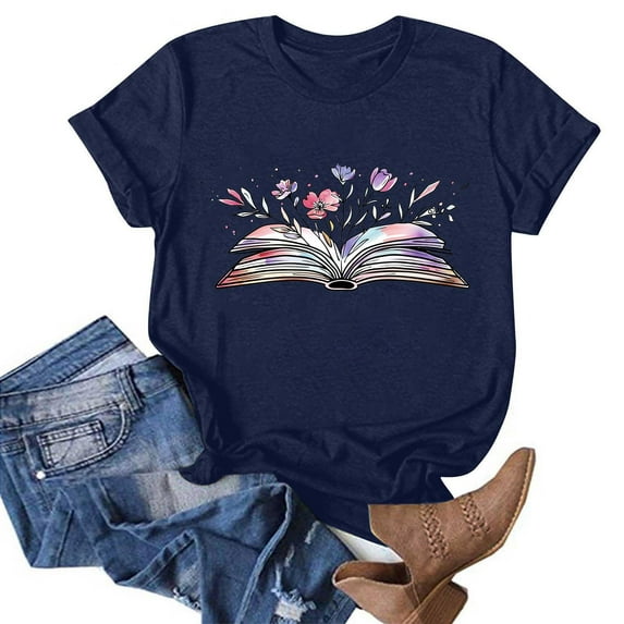 Short Sleeves Tops for Women Long Womens T Shirts Floral Blouses for Women Short Sleeve Tops Casual