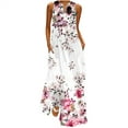 thumbnail image 1 of Sleeveless Dress for Women Casual Summer Floral Print Beach Party Maxi Dress Loose Fit Tank Sun Dresses with Pocket, 1 of 5