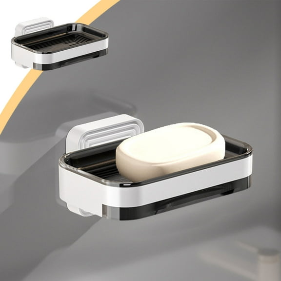 Soap Dish for Bathroom QTOCIO Soap Boxs Home Bathroom Soap Storage Rack Waterproof And Easy To Clean Material And Modern Style Quick Installation Multiple Colors Available