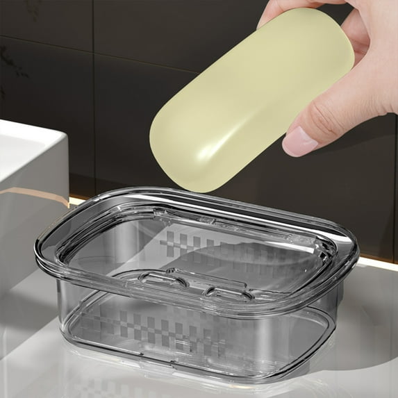 Soap Dish for Bathroom QTOCIO Soap Stand Soap Dish with Drainage Soap Box Soap Stand Portable Bathroom Handy Sanitizer Box Box Bathroom Shower Household Soap Box