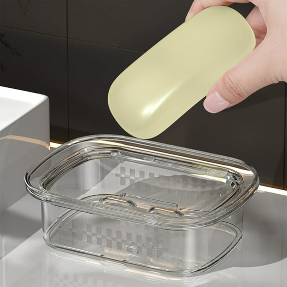 Soap Dish for Bathroom QTOCIO Soap Stand Soap Dish with Drainage Soap Box Soap Stand Portable Bathroom Handy Sanitizer Box Box Bathroom Shower Household Soap Box