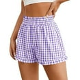 thumbnail image 1 of Soft Cotton Casual Shorts Under $10 Women Fashion Spring and Summer Cute Comfortable Elastic Waist Casual Short Pants Purple L, 1 of 6