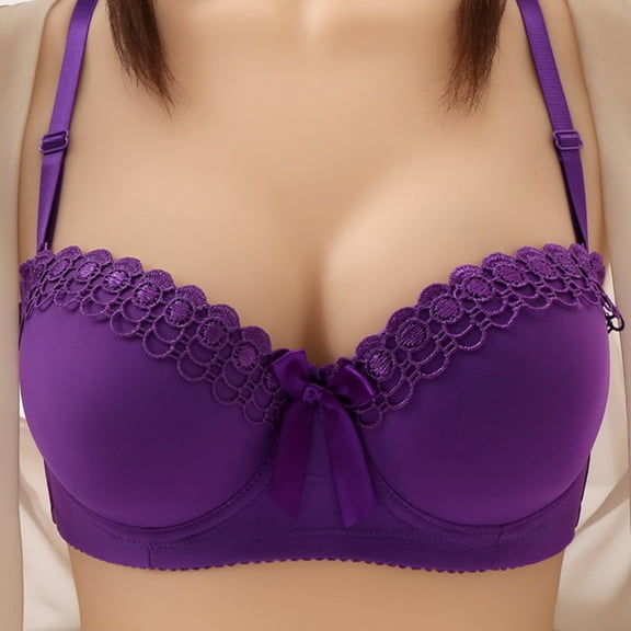 Summer Sports Bras for Women Solid Color Women's Daily Adjustable Underwear Gathered Thin Bra No Underwire 34-42