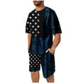 thumbnail image 1 of Stamzod 4Th of July Mens Short Sets 2 Piece Outfits Fashion Graphic Printed Summer Crew Neck Tshirt and Shorts Streetwear Casual Plus Size Sweatsuits for Men Blue D XXXL, 1 of 7
