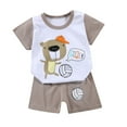 thumbnail image 1 of Summer Savings Clearance Stamzod 6M-6Y Infant Kids Boys Girls Summer Sets Sweatsuits Sets Fashion Cute Short Sleeve Cartoons Print Pullover Round Neck Vests Shorts Casual Suit, 1 of 4