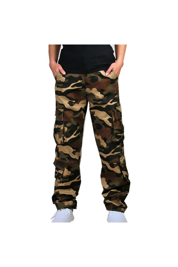 Cargo Pants for Men Men's Pants Camouflage Multiple Pockets Military Outdoor Straight Mens Fitness Hiking Pants Men