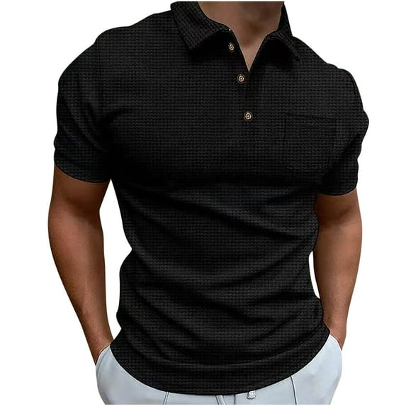 Summer Savings Clearance! Stamzod Men Clothes Business Shirts For Men Button Down Humidity Wicking Slim Tennis Shirts Short Sleeve Plus Size Sports T Shirts