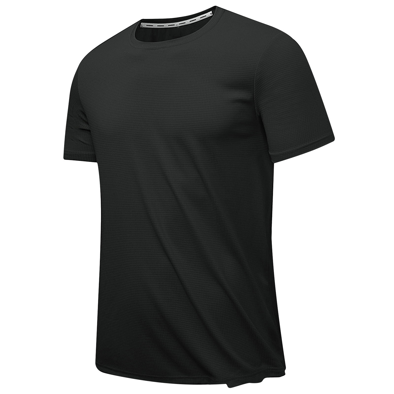 Men's Workout Shirts 7 Pack - Short Sleeve Quick Dry, Moisture Wicking, Athletic Gym Tees - Black, Grey, Navy, Blue, Red, White (3X-Large) - View #4