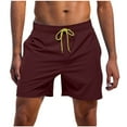thumbnail image 1 of Stamzod Men Short Fashion Solid Color Summer Elastic Waist Drawstring Shorts Casual Loose Plus Size Athletic Shorts for Men with Pocket Black E S, 1 of 6
