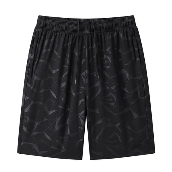 Summer Savings Clearance! Stamzod Men Short Fashion Solid Color Summer Elastic Waist Drawstring Shorts Casual Loose Plus Size Athletic Shorts for Men with Pocket Black E XL