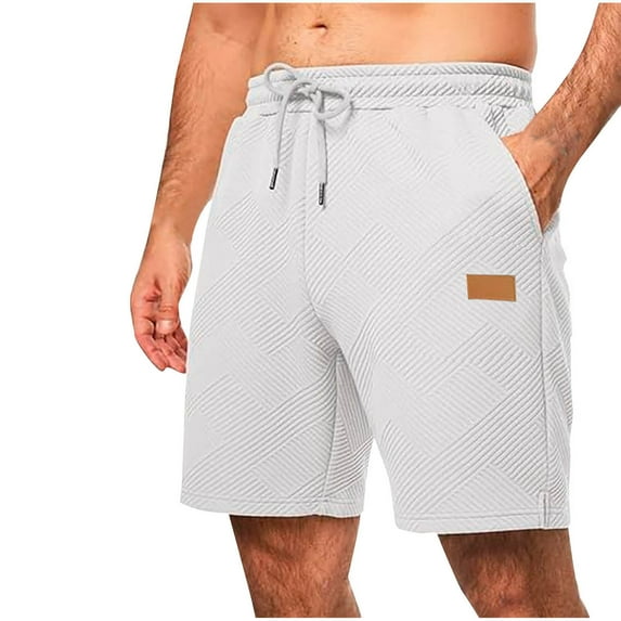 Summer Savings Clearance! Stamzod Men Short Fashion Solid Color Summer Elastic Waist Drawstring Shorts Casual Loose Plus Size Athletic Shorts for Men with Pocket Black E M