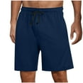 thumbnail image 1 of Stamzod Men Short Fashion Solid Color Summer Elastic Waist Drawstring Shorts Casual Loose Plus Size Athletic Shorts for Men with Pocket Black E L, 1 of 6