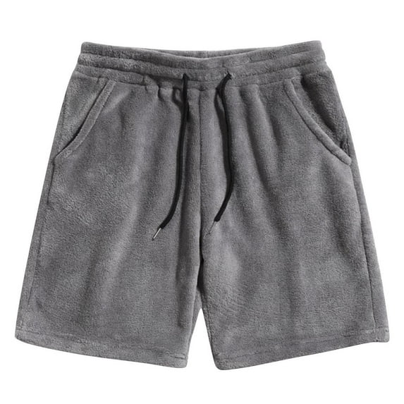 Stamzod Men Short Fashion Solid Color Summer Elastic Waist Drawstring Shorts Casual Loose Plus Size Athletic Shorts for Men with Pocket Black E XXL