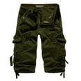 thumbnail image 1 of Stamzod Men Short Fashion Solid Color Summer Elastic Waist Drawstring Shorts Casual Loose Plus Size Athletic Shorts for Men with Pocket Black E XXXXL, 1 of 3