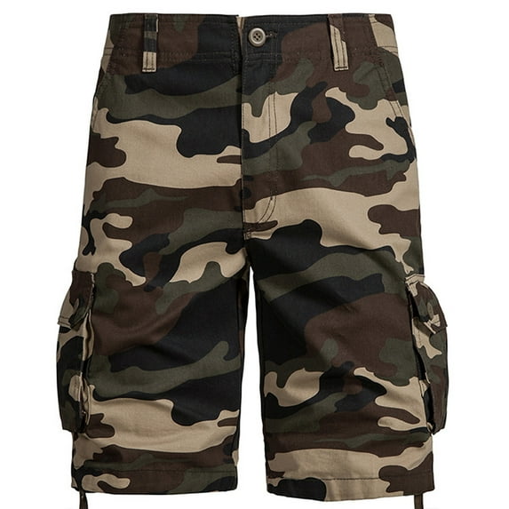 Stamzod Men's Camouflage Cargo Shorts Stretch Quick Dry Outdoor Hiking Shorts for Men with Multi Pocket for Fishing Casual