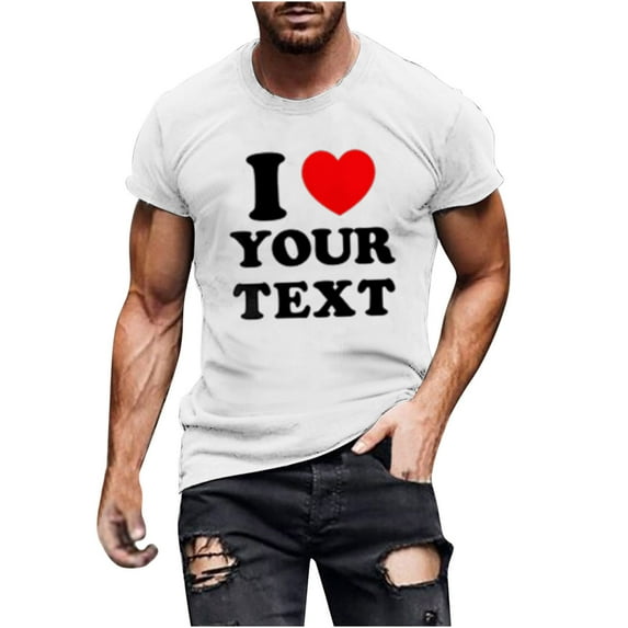 Summer Savings Clearance! Stamzod Men's Casual Shirts Clearance Men Clothes Men's T-Shirts Short Sleeve Letter Print Pullover Basic Tee Men's Tops
