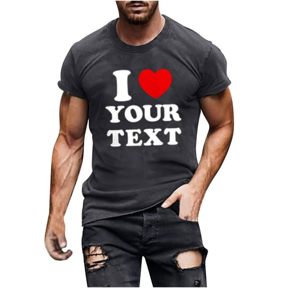 Summer Savings Clearance! Stamzod Men's Casual Shirts Men Clothes Men's T-Shirts Short Sleeve Letter Print Pullover Basic Tee Men's Tops