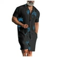 thumbnail image 1 of Stamzod Men's Hawaiian Matching Set Print Beach 2 Piece Outfits Short Sleeve Shirts And Shorts Men Causal Fashion Clothes Sets, 1 of 3