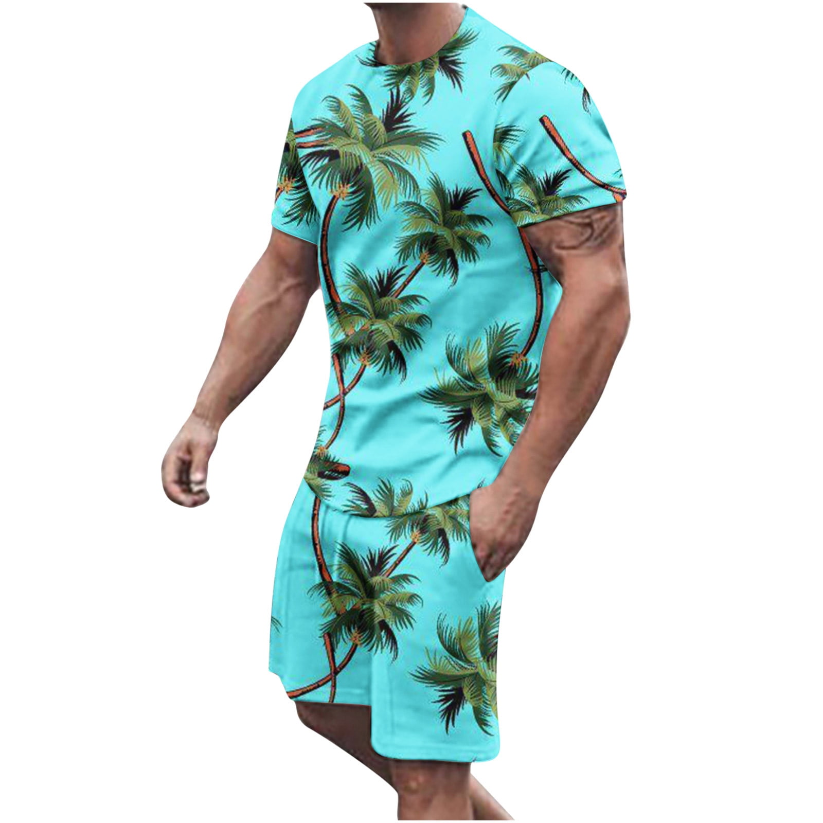 Men Short Set New Mens T Shirt Shorts Set ICON2 Cotton Tracksuit