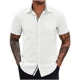 thumbnail image 1 of Stamzod Mens Plus Size Dress Shirt Button Down Short Sleeve Mens Tops Casual Stylishwrinkle Free Summer Beach Shirts with Pockets, 1 of 7
