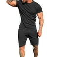 thumbnail image 1 of Stamzod Mens Short Sets Men's Suits Fashion Tracksuit Casual Short Sleeve Tshirt Shorts Slim Fitted Athletic Sweatsuits 2 Piece Outfits, 1 of 7