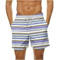 thumbnail image 1 of Stamzod Mens Swim Trunks Quick Dry Plus Size Swim Shorts with Drawstring Fashion Stripe Colorblock Hawaii Beach Shorts Mens Bathing Suit, 1 of 6