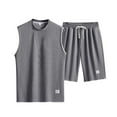 thumbnail image 1 of Stamzod Mens Track Suits 2 Piece Set Summer Solid Color Sleeveless Workout Tank Tops and Basketball Shorts Casual Loose Plus Size Running Short Sets for Men Gray XXL, 1 of 7