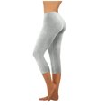 thumbnail image 1 of Stamzod Women's Activewear Leggings Summer Solid Color Stretch Gym Leggings Casual Slim Fit Plus Size High Waisted Leggings for Women Gray XL, 1 of 7