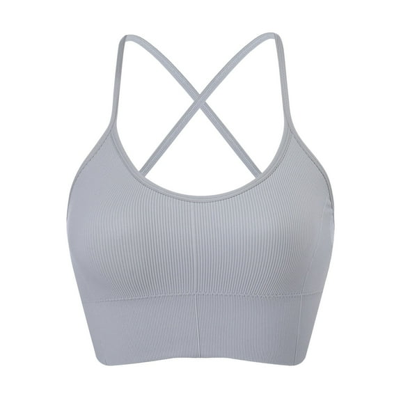 2025 Strappy Yoga Sports Bras for Women Padded Criss-Cross Back Tank Tops