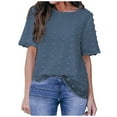 thumbnail image 1 of Summer Savings Clearance Summer Tops for Women 2024 Chiffon Work Blouses For Women Short Sleeve T Shirts Going Out Tops Elegant Trendy Casual Summer Clothes With Designs, 1 of 7