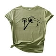 thumbnail image 1 of Summer Savings Clearance!Summer Tops for Women 2024 Women's Summer Flowers funny Printed T-Shirt Fruit Casual Short Sleeve Tops, 1 of 7