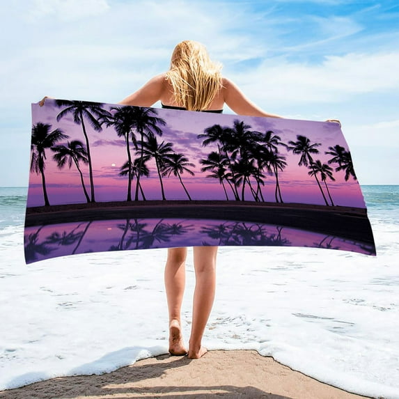 Suncoda Beach Towel, Microfiber Beach Towel Super Lightweight Colorful Bath Towel Sandproof Beach Blanket Multi-Purpose Towel For Travel Swimming Pool 30x60 Inch