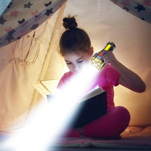 Bright Rechargeable 5-LED Flashlight, Versatile Camping Lantern and Table Lamp for Outdoor Lighting and Emergency Use