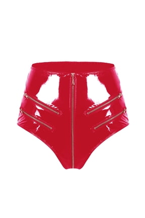 Clothing 2025 Thongs for Women High Gloss PVC Leather Fashion Open File Shaping Zipper High Waist Fashion Shorts Thongs Underpants Women Underwear Thongs