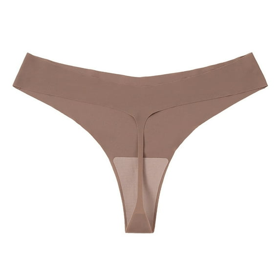 Clothing 2025 Thongs for Women Hot Girls Fashion Low Waist Panty Bikini Seamless Solid Nylon Ice Silk Thongs Underpants Women Underwear Thongs