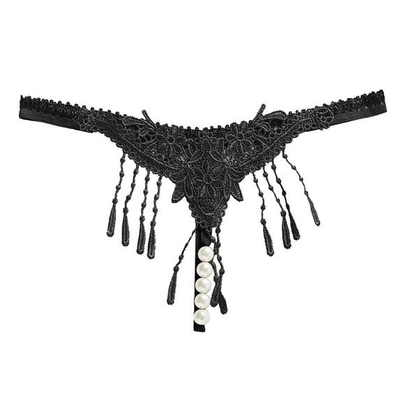 Clothing 2025 Thongs for Women Fashion Embroidered Transparent Pearl Massage Low Waist Open File Ultra Thin Thongs Underpants Women Underwear Thongs