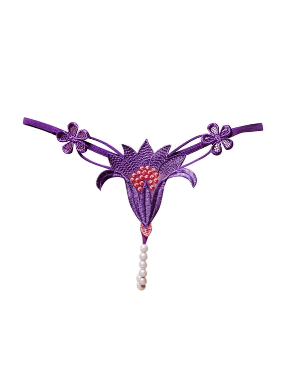 Clothing 2025 Thongs for Women Embroidered Open Ccrotch Fashion Slip On Transparent Fashion Thongs Underpants Women Underwear Thongs