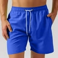 thumbnail image 1 of Titcea Beach Shorts for Men Fast Dry Solid Color Elastic Waist Drawstring Shorts with Pockets Loose Lightweight Hawaiian Vacation Summer Casual Shorts, 1 of 6