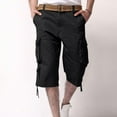 thumbnail image 1 of Titcea Cargo Shorts for Men Solid Cotton Buttons Zipper Straight Capris with Muti Pockets Loose Fitting Athletic 3/4 Length Pants Summer Outdoor Casual Pants(S-4XL), 1 of 8