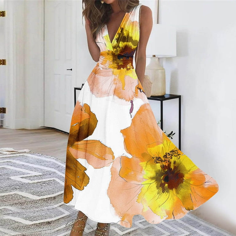 Elegant Floral V Neck Printed Dress Dresses Elegant Floral V Neck Printed Dress Dresses