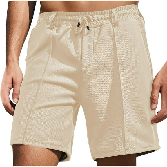 Titcea Mens Shorts Solid Color Elastic Waist Drawstring Shorts with Pockets Loose Comfort Hawaiian Vacation Summer Casual Beach Shorts(S-3XL)