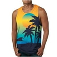 thumbnail image 1 of Titcea Mens Tank Tops Palm Tree Printed Crew Neck Sleeveless T-Shirts Hawaii Beach Vacation Summer Outdoor Running Workout Tees, 1 of 4