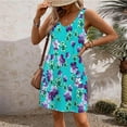 thumbnail image 1 of Titcea Summer Dresses for Women 2026 Floral Printed V Neck Sleeveless Casual Midi Dresses Beach Holiday Summer Sundresses with Pockets, 1 of 6