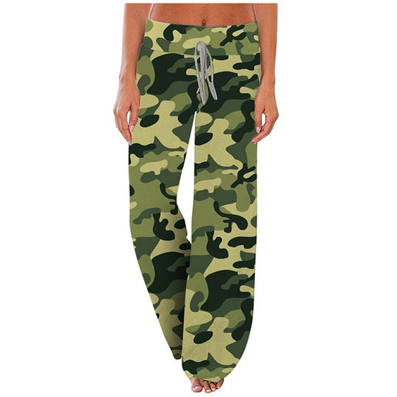 Titcea Summer Pants for Women 2024 Elastic High Waist Leopard Printed Drawstring Trendy Pants Loose Comfort Summer Casual Pants with Pockets, Gifts for Her