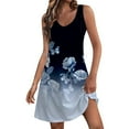 thumbnail image 1 of Titcea Sundresses for Women Floral Printed V Neck Sleeveless Midi Dresses Summer Casual Beach Dress with Pockets, 1 of 6