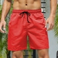 thumbnail image 1 of Summer Savings Clearance! Titcea Swim Trunks Men Quick Dry Solid Color Elastic Waist Drawstring Pocket Hawaiian Beach Shorts With Mesh Lining Surf Half Pants, 1 of 9