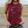 thumbnail image 1 of Titcea Tank Top for Women Palm Tree Printed Round Neck Sleeveless Graphic Tees Hawaiian Beach Holiday Summer Casual T Shirts, 1 of 5