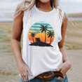 thumbnail image 1 of Titcea Tank Top for Women Palm Tree Printed Round Neck Sleeveless Casual T Shirts Hawaiian Beach Holiday Summer Tops, 1 of 5