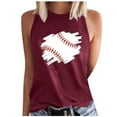 thumbnail image 1 of Titcea Tank Top for Women Round Neck Sleeveless Baseball Printed Shirt Loose Comfortable Tees Gift for Mom, 1 of 4